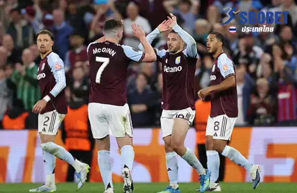 The atmosphere at the crucial match at Villa Park